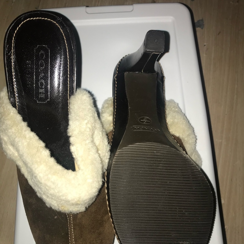 Coach Brown and Cream Mules - Picture 3 of 4
